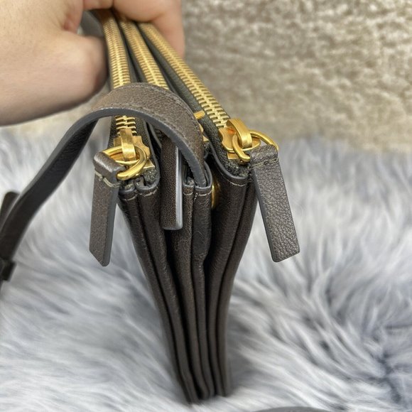 Celine Trio Goatskin Army Olive Green Phoebe Philo Small Crossbody Hand Bag EUC - Picture 8 of 15